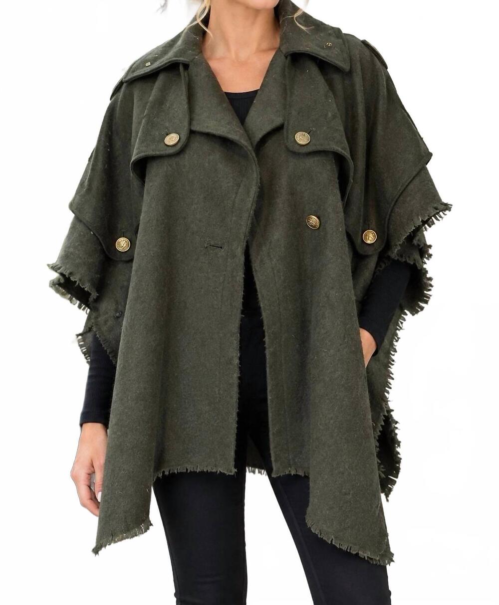 NEW RAG & BONE trench poncho in green